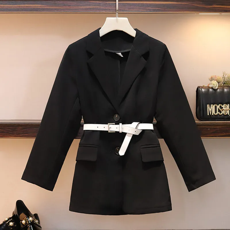 Black черный блейзер кружевное платье Женский комплект из двух частей 2019 Осень