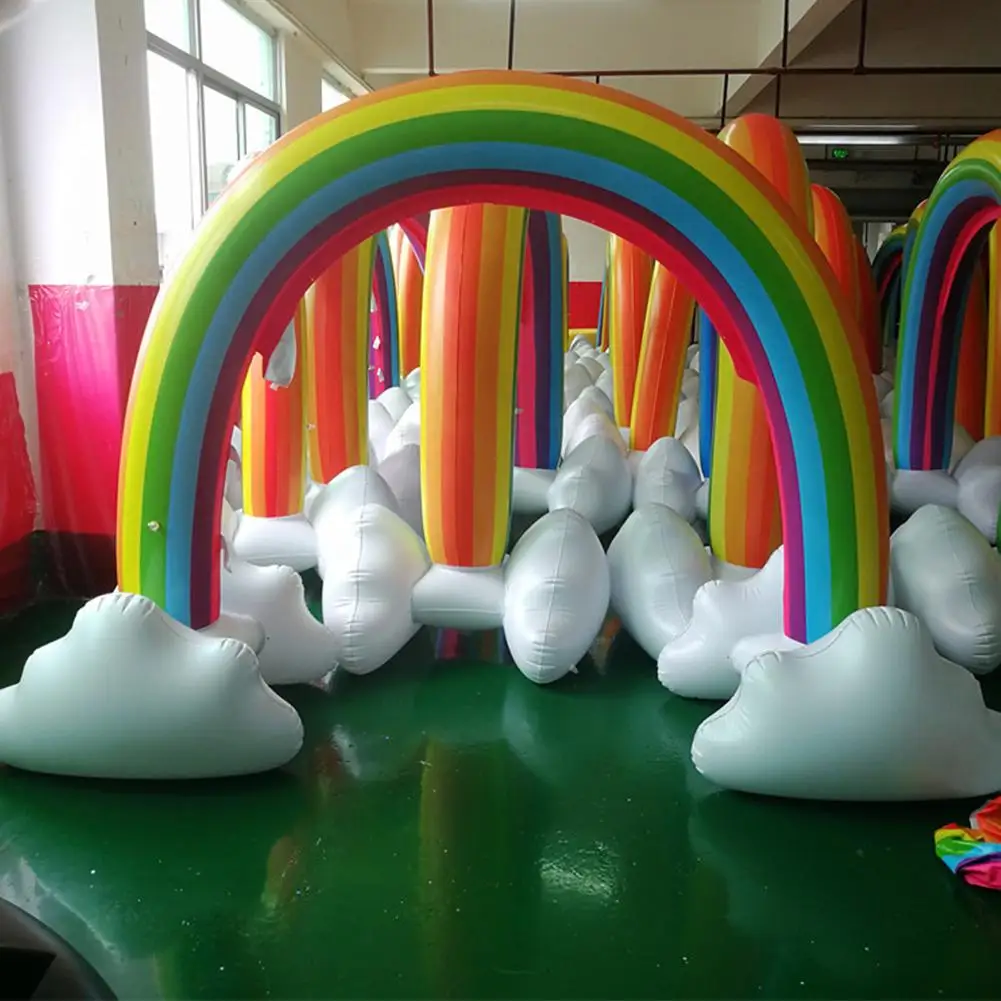 

Inflatable Sprinkler Rainbow Cloud Yard Sprinkler Inflatable Archway Lawn Beach Summer Water Spray for Outdoor