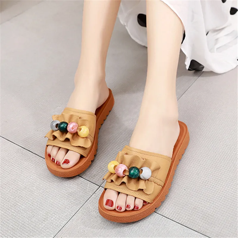 

Shoes Slippers Soft Lady Slipers Women Shale Female Beach Luxury Slides Comfort Girl Summer 2021 Sabot Flat Designer Rome Fashio