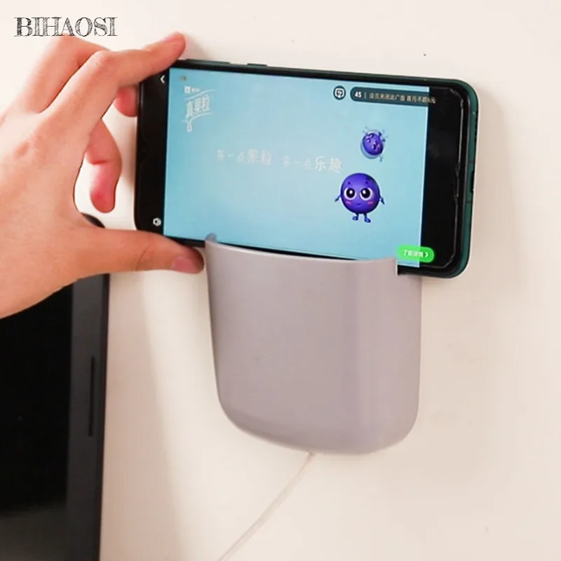 wall mounted punching free remote control storage box mobile phone remote control board shelf kitchen home office storage rack free global shipping