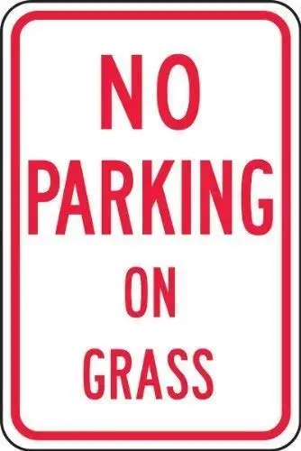 

Metal Tin Sign Accuform Signs Engineer-Grade Parking Sign Legend No Parking On Grass Decorative Yard Signs for Outdoors Home Saf