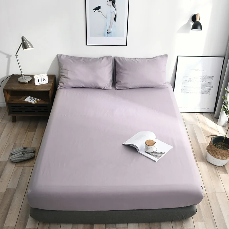 Brushed Mattress Protector Cover Solid Fitted Sheet Protection for Women Men Home Bedding Set Bedclothes White Black Grey Green | Дом и сад