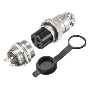 2Sets GX20 20mm 3 Terminals 7A 250V Aviation Connector Waterproof Dust Cap Male Female Connector Fittings with Plug Cover