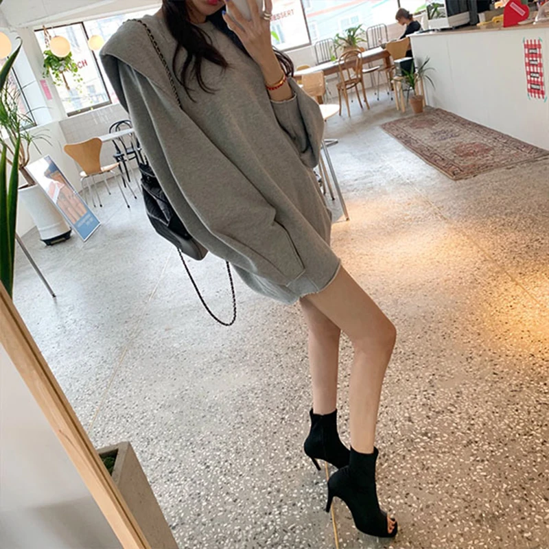 GALCAUR/Повседневная Женская толстовка в стиле пэчворк с круглым вырезом и длинными