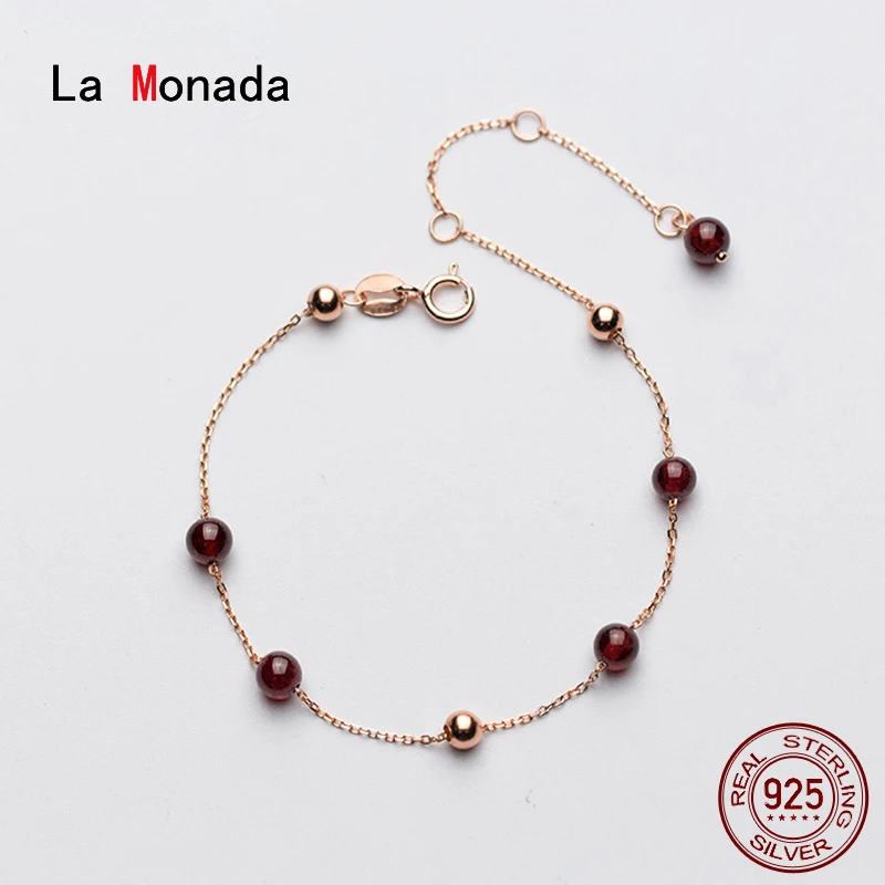 La Monada роскошный изящный Серебряный 925 Ювелирный Браслет женские бусы