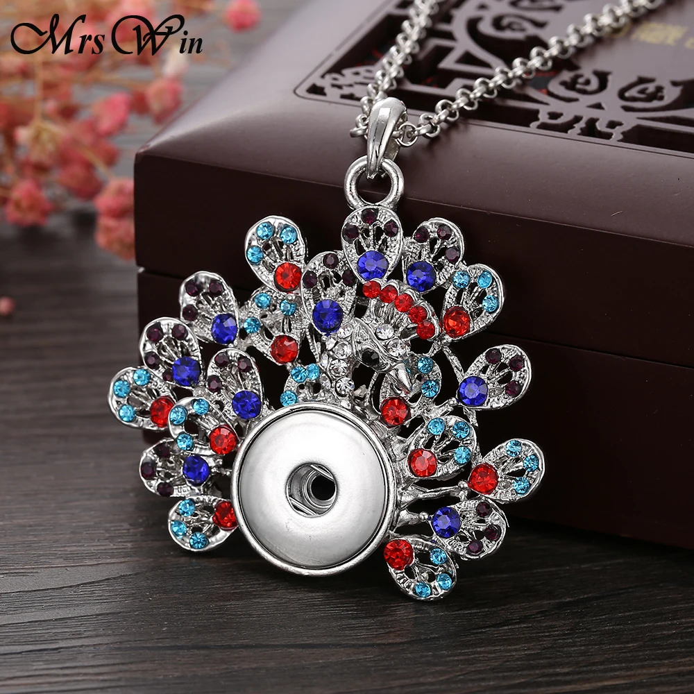 Новые ювелирные изделия высокого качества Стразы Лебедь Кнопка Ожерелье для