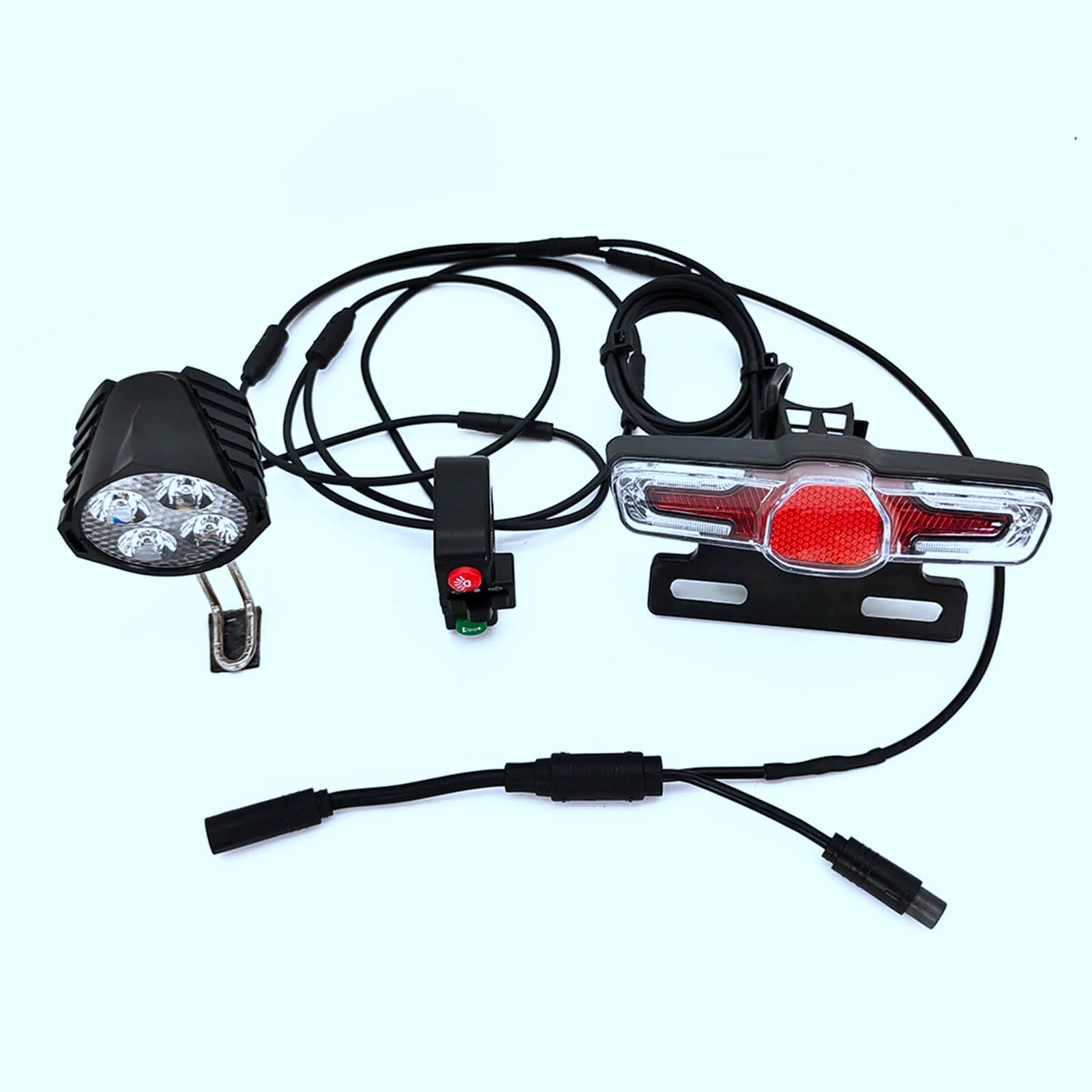 Ebike Bafang Mid-drive Front and Rear Lights, Support Horn/Turning/Braking Light