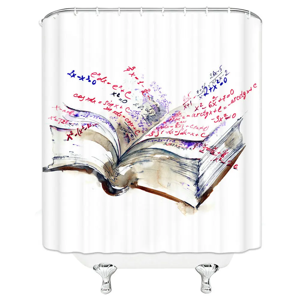 

3D Printed personality Book Funny Shower Curtain Bathroom Waterproof Polyester Shower Curtain Printing Curtains for bathroom