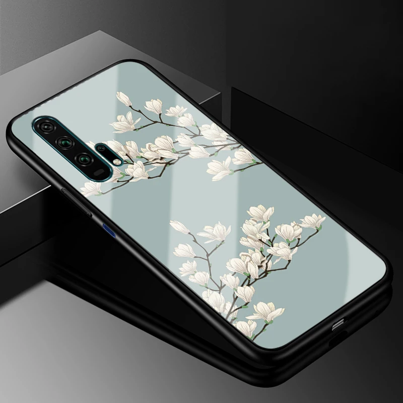 Для huawei Nova 5 T чехол Nova5T PC Пластиковый стеклянный чехол для телефона черный ТПУ бампер чехол для huawei Nova 5 T Nova 5 T чехол