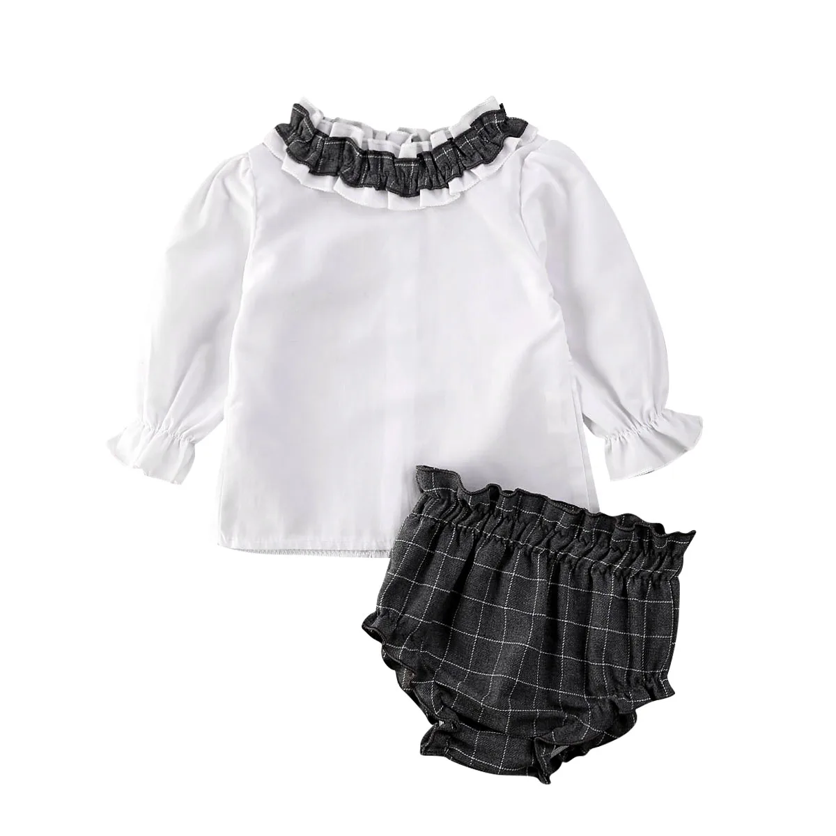 

2020 Baby Gilrs Summer Clothing Sets Long sleeve Ruffled T-Shirts Shorts Pants Outfits For Toddler Girls Clothes Tracksuit 0-18M