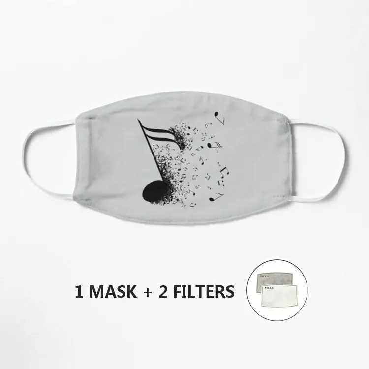 

Musical Notes Mask Women Mens Kids 3d Funny Mouth Mark Cover Facemask Washable Hip Hop Party Magic