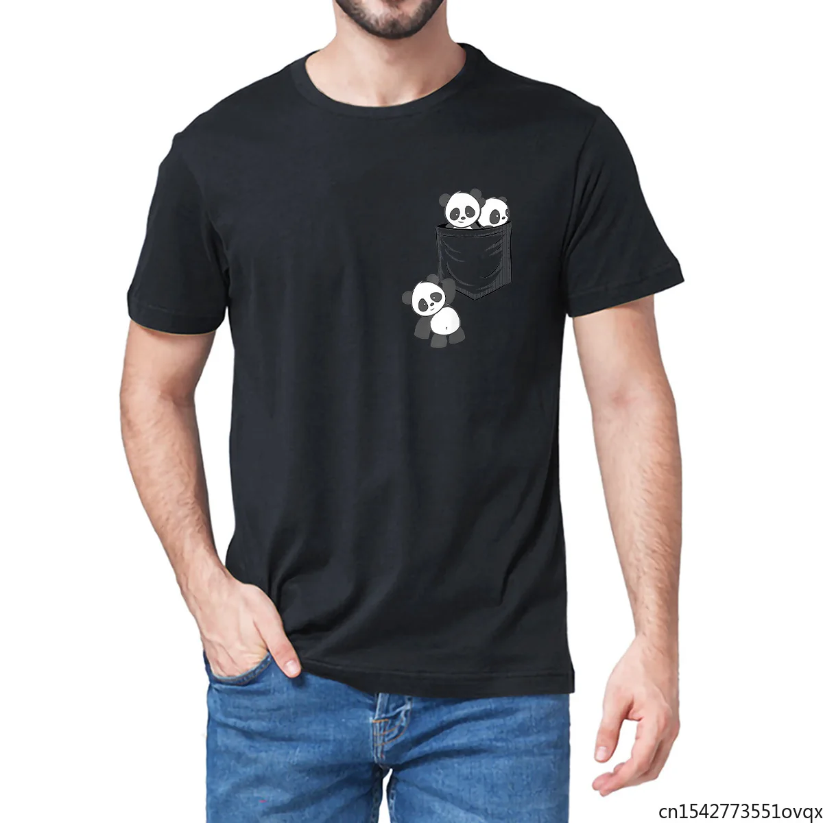 

Unisex for Panda Lovers Cute Kawaii Baby Pandas In Pocket Funny Men's Novelty Oversized T-Shirt