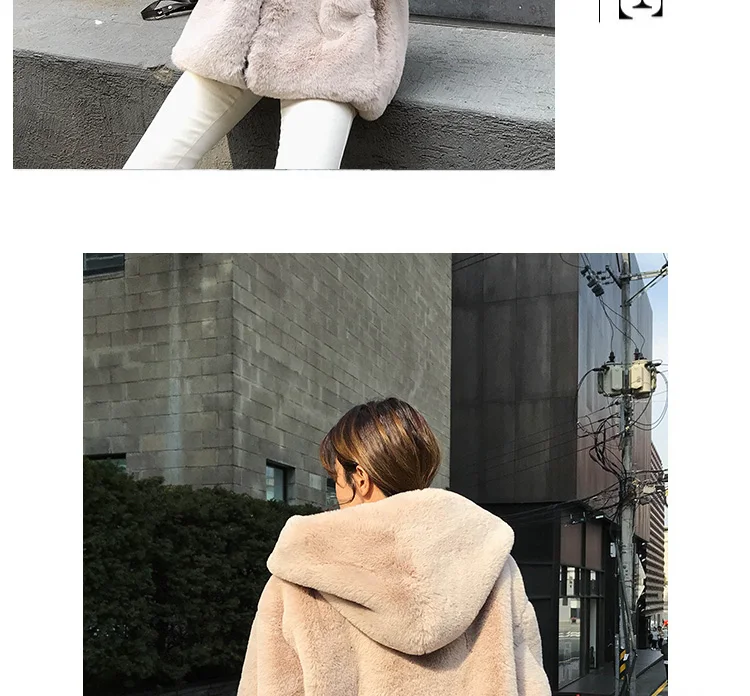 

Casual Style Hooded Warm Jacket Winter Women Faux Fur Thick Teddy Bear Coat Fashionable Women Coat