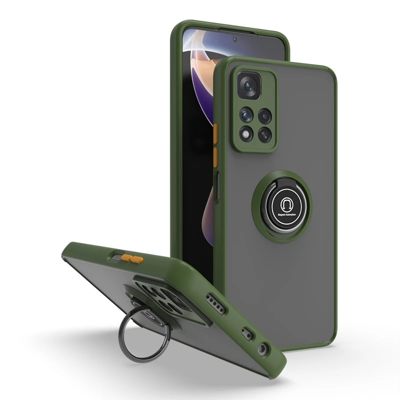 

Anti-fall 360° Rotating Ring Bracket Phone Case For Xiaomi Redmi Note 11 PRO PLUS Car Magnetic Fashion Matte Shockproof Cover