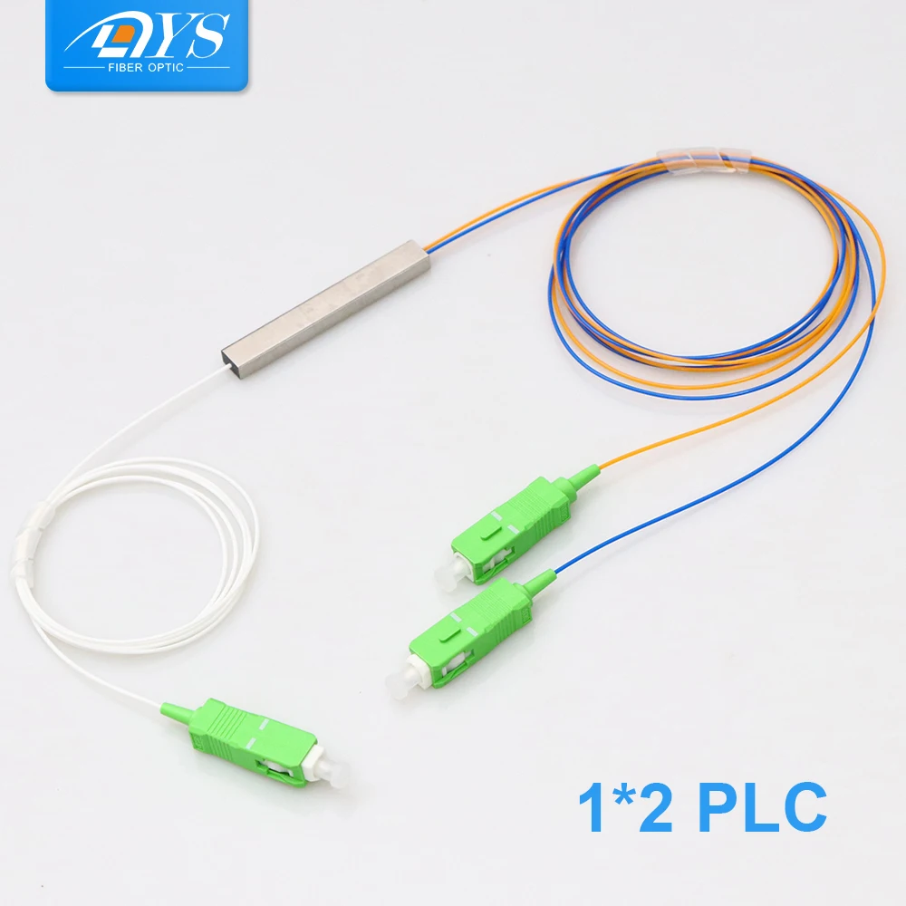 5pcs 1X2 FTTH PLC Splitter / Fiber Optic PLC spliters APC Steel Tube Optical Fiber plc