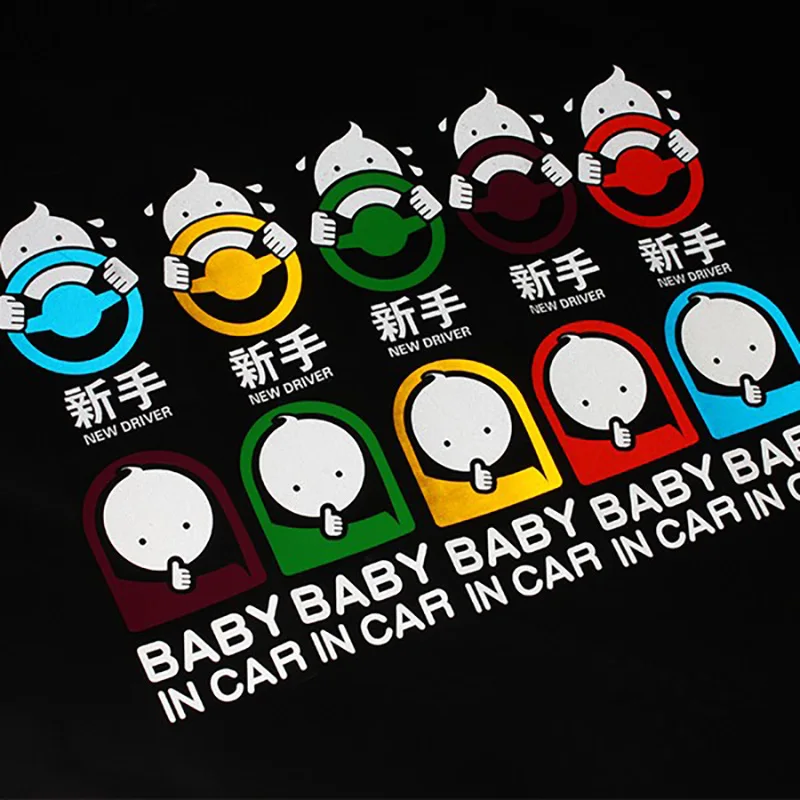 Noizzy автомобильные наклейки для нового водителя виниловые светоотражающие