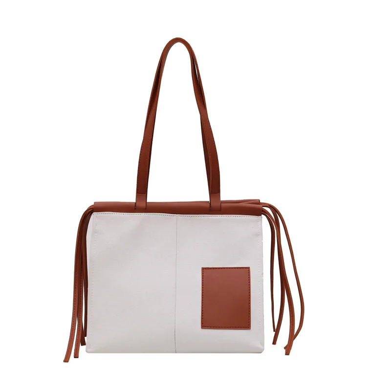 

Fashion 2021 Canvas Shoulder Bag Women's Handbag Large Capacity Leather Belt Designer Ladies Casual Totes Big Female New Bags