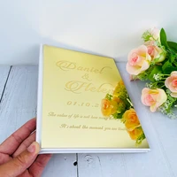 personalized mirror golden silver guestbook custom wedding details guests signature baptism guest book reception party decor