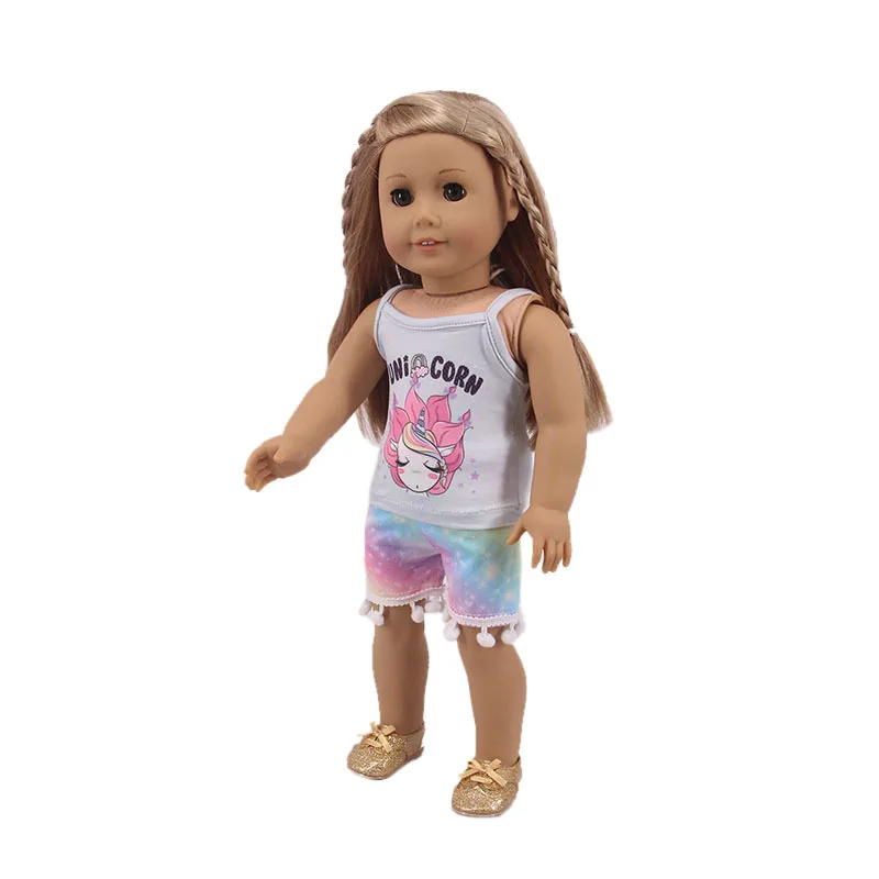Подтяжки в виде единорога для 18-дюймовых американских кукол и 43 см новорожденных