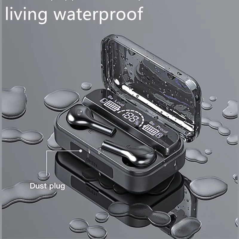 F9 наушники вкладыши TWS Bluetooth 5 0 Беспроводной светодиодный спортивные 9D Hi Fi стерео