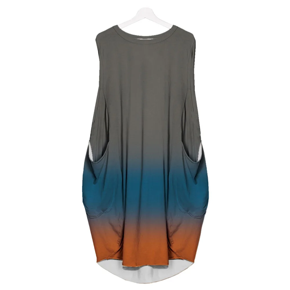 

Women Summer Printed Sleeveless Tank Dress Ladies Casual Beach Loose Midi Dress 2021