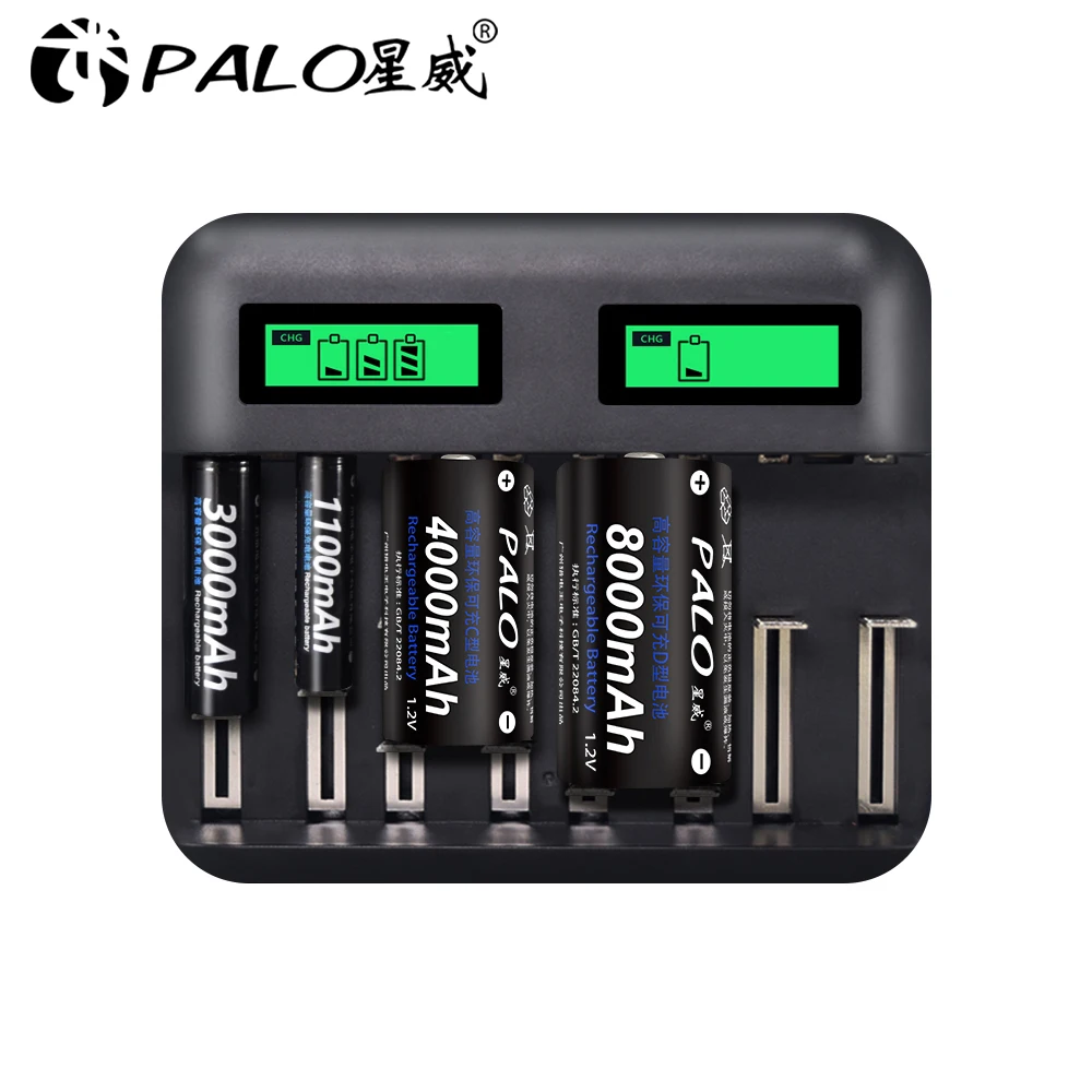 PALO оригинальный 1.2В Ni-MH Тип D аккумуляторная батарея размер 8000mAh батареи для