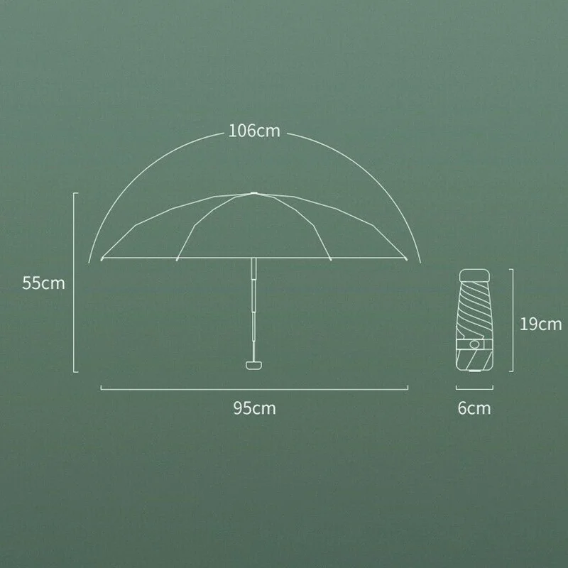 Ульсветильник плоский зонт для защиты от УФ лучей Зонт дождя маленький