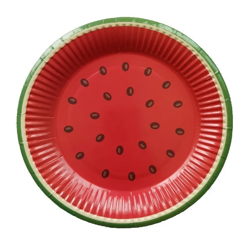 10 шт. бумажная тарелка с рисунком арбуза 7 дюймов для украшения детских вечеринок