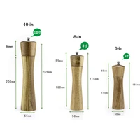 acacia solid wood pepper mills with strong adjustable ceramic salt grinder 6 8 10 high quality kitchen bbq tools set