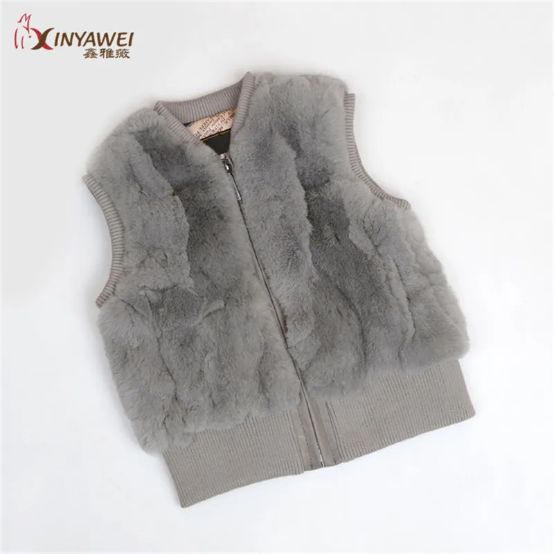 100% натуральный мех кролика жилет/верхняя одежда жилет/жилеты для мальчиков и