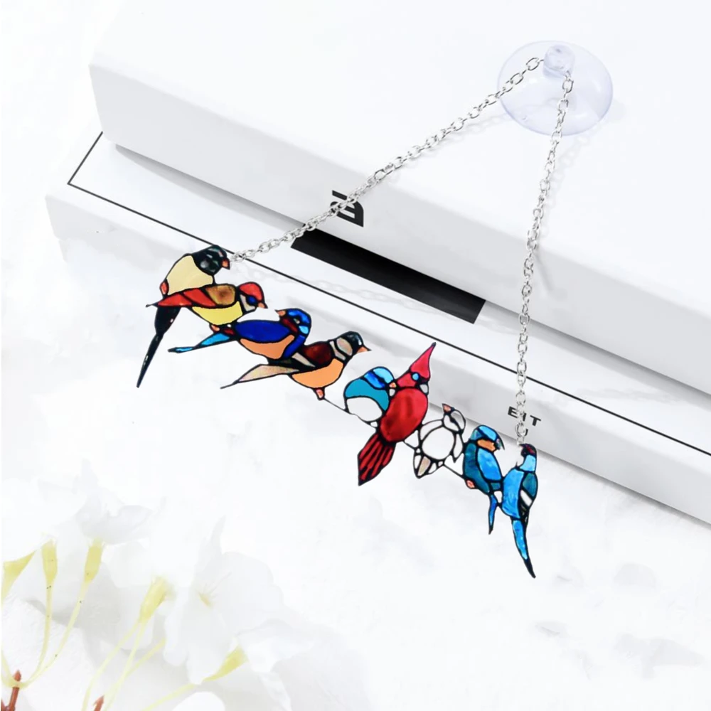 

Stained Glass Window Hangings Stained Glass Bird Ornaments Window Suncatcher for Home Decoration