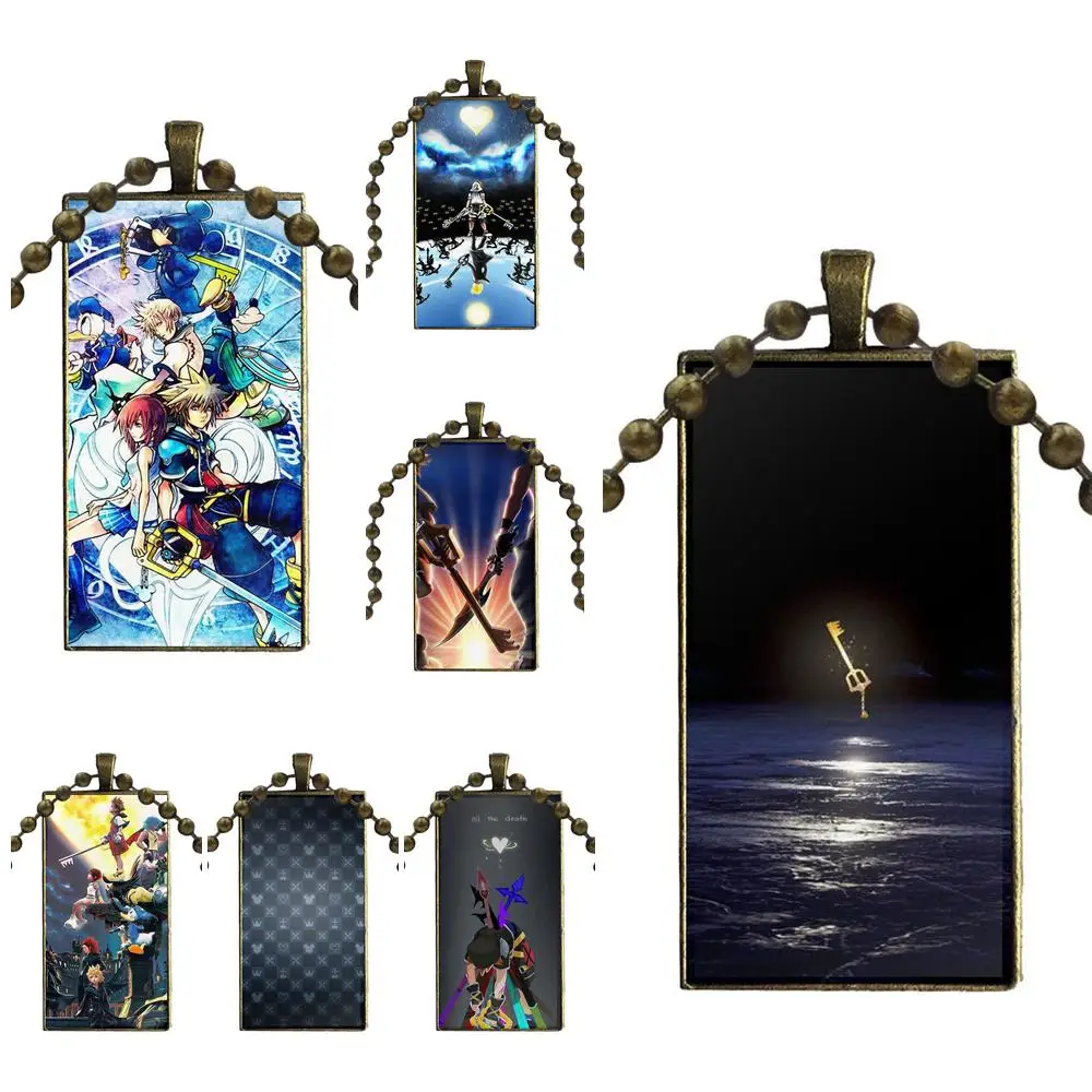 Для ребенка Королевство Сердца стеклянный кулон ожерелье ручной работы половина