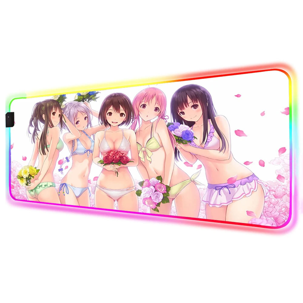 Anime Sexy Bikini Girls RGB Large Mouse Pad LED Backlight Color Computer Notebook Office Game Accessories Desktop Pad 900x400MM Anime Sexy Bikini Girls RGB Large Mouse Pad LED Backlight Color Computer Notebook Office Game Accessories Desktop Pad 900x400MM