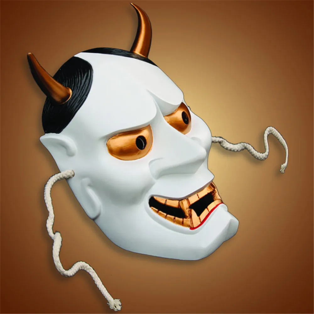 Японская Маска-гримаса из смолы демон праджна Ханья голова дьявола Хэллоуин ужас