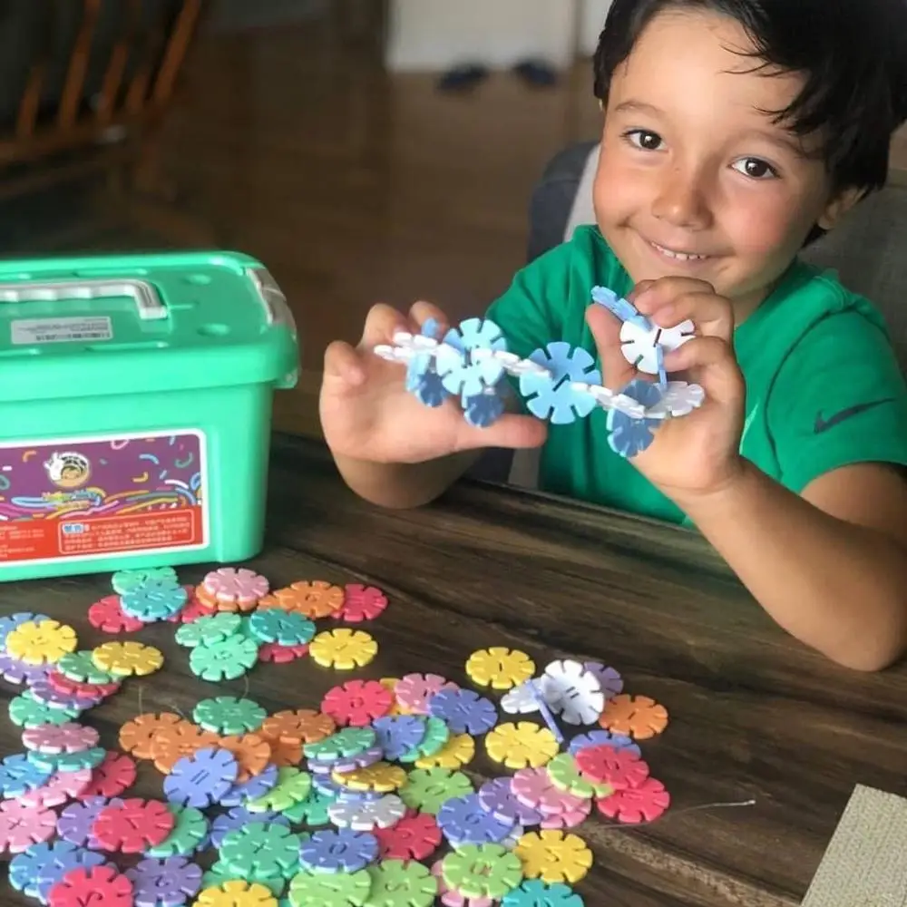 Новинка цветные снежинки макарон строительные блоки игрушки кирпичи сделай сам