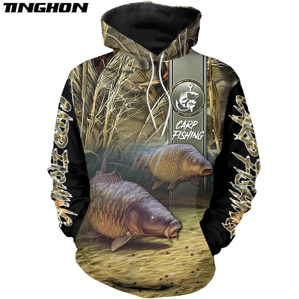 

Спортивный костюм в стиле Харадзюку для мужчин и женщин, повседневный свитшот с забавным 3D-принтом, худи с рисунком животных, рыбалки, куртк...