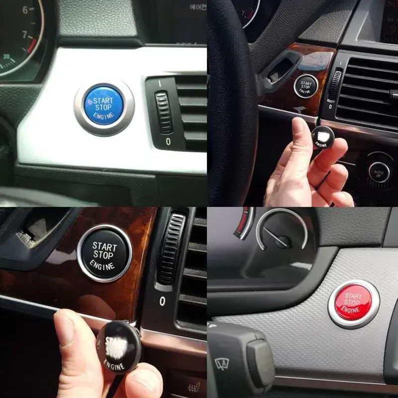 

New Car Engine START Button Replace Cover STOP Switch Accessory Key Decor for BMW X1 X5 E70 X6 E71 Z4 E89 35 Series E90 E91 E60