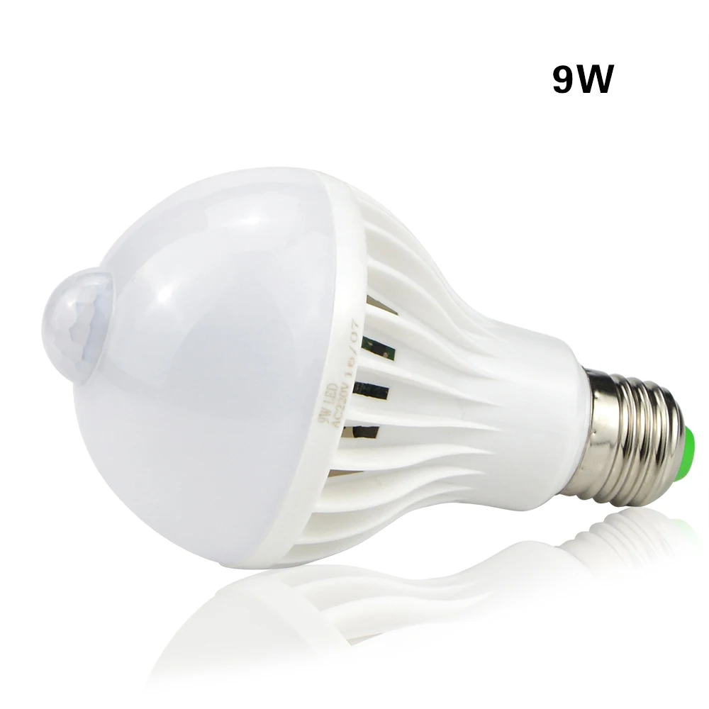 LED PIR Motion Sensor Lamp E27 220V 5W 7W 9W Automatic ON/OFF Bulb Light Sensitive Human Body Movement Detector Night Lights | Освещение