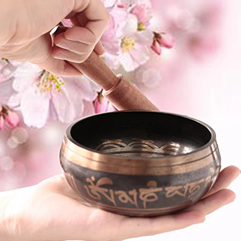 

Tibetan Singing Bowl Set Singing Bowl with Striker for Meditation Relaxation Stress Relief