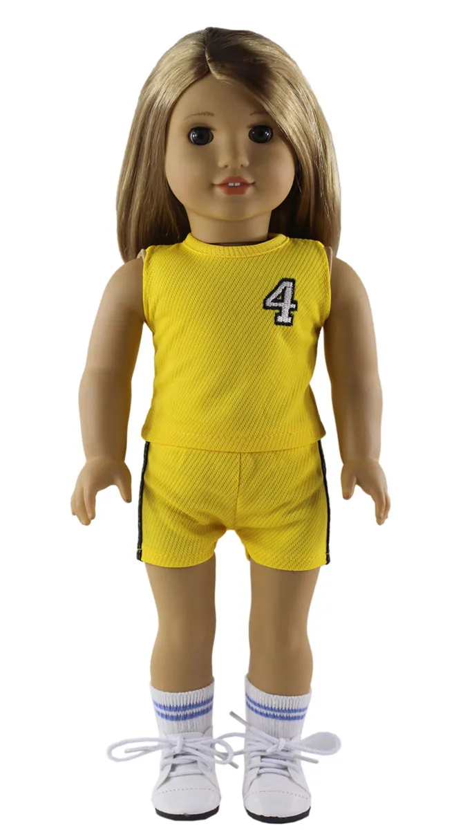 Новое Кукольное платье 6 шт. + 1 мяч пара обуви сумка носков для 18-дюймовой