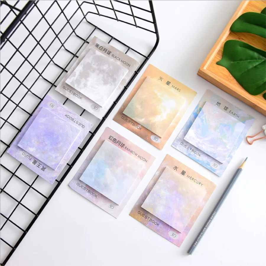 Креативные школьные канцелярские принадлежности планета Закладка индекс