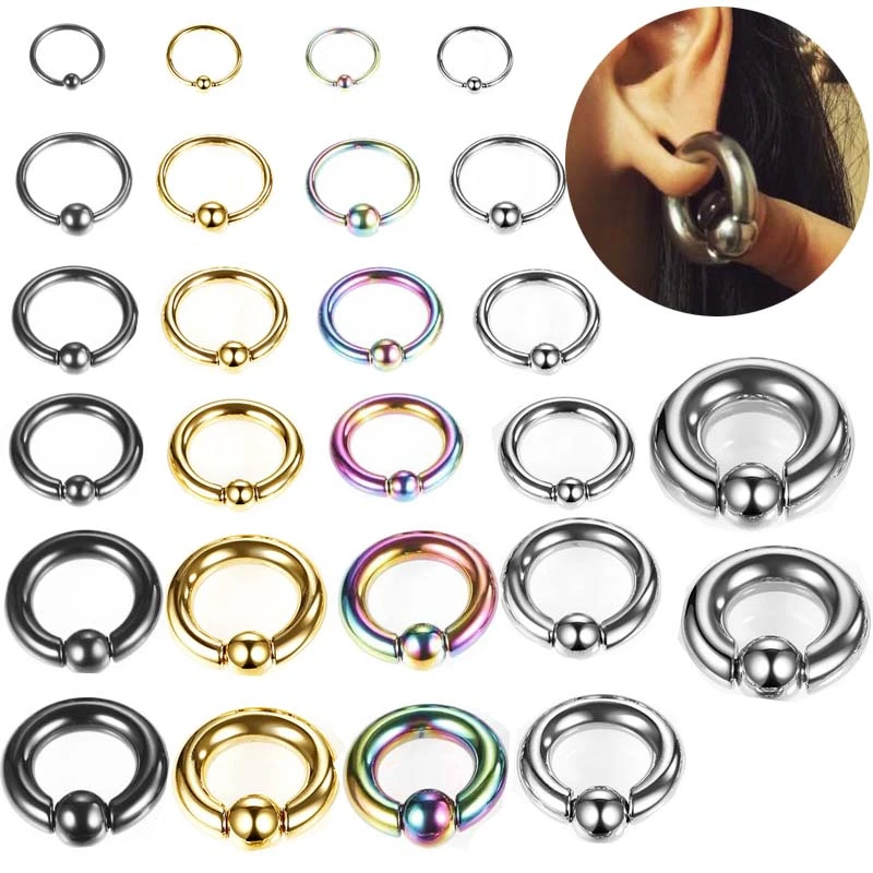 

1piece Stainless Steel Captive Bead Ring Unisex Body Piercing Jewelry CBR 16G 12G 8G 6G 4G 2G 0G 00G