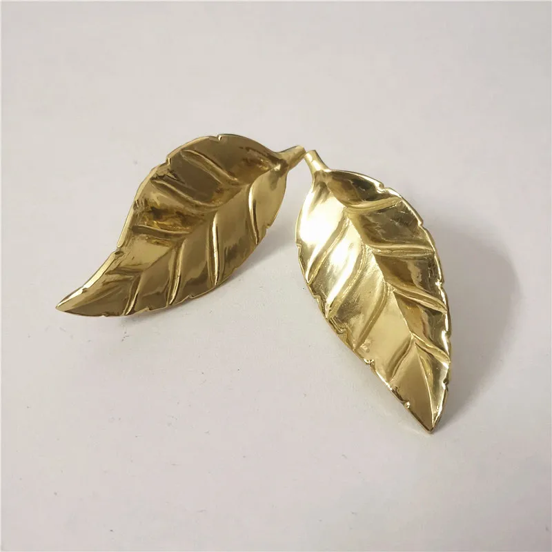 Новая мебельная ручка в форме золотого листа ящик дверная для хранения ювелирных