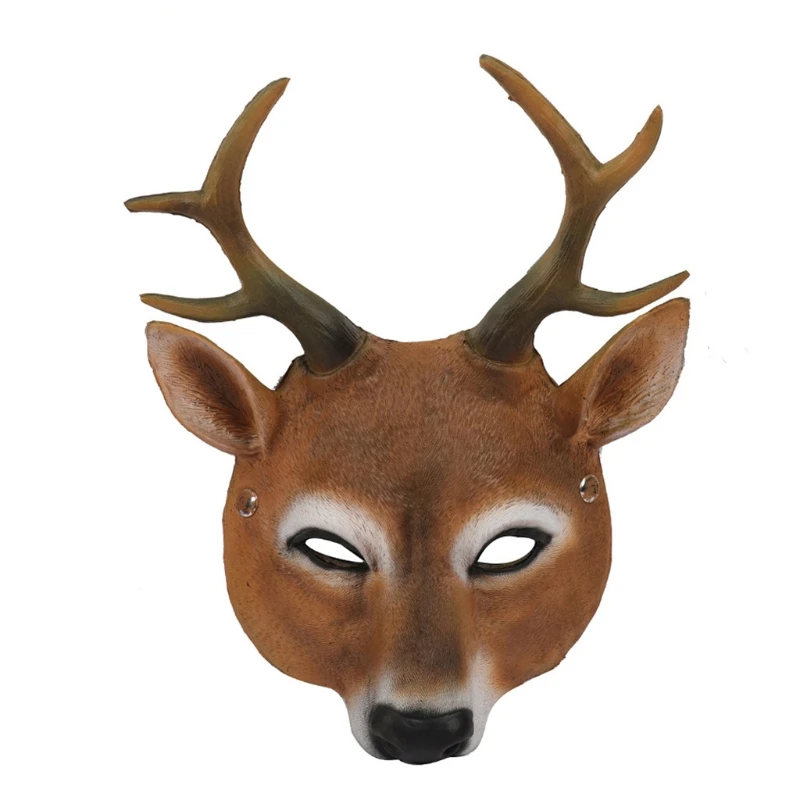 

Christmas Reindeer Animal Half Mask Halloween Cosplay Costume Party Half Face Masks Masquerade Festival Accessories