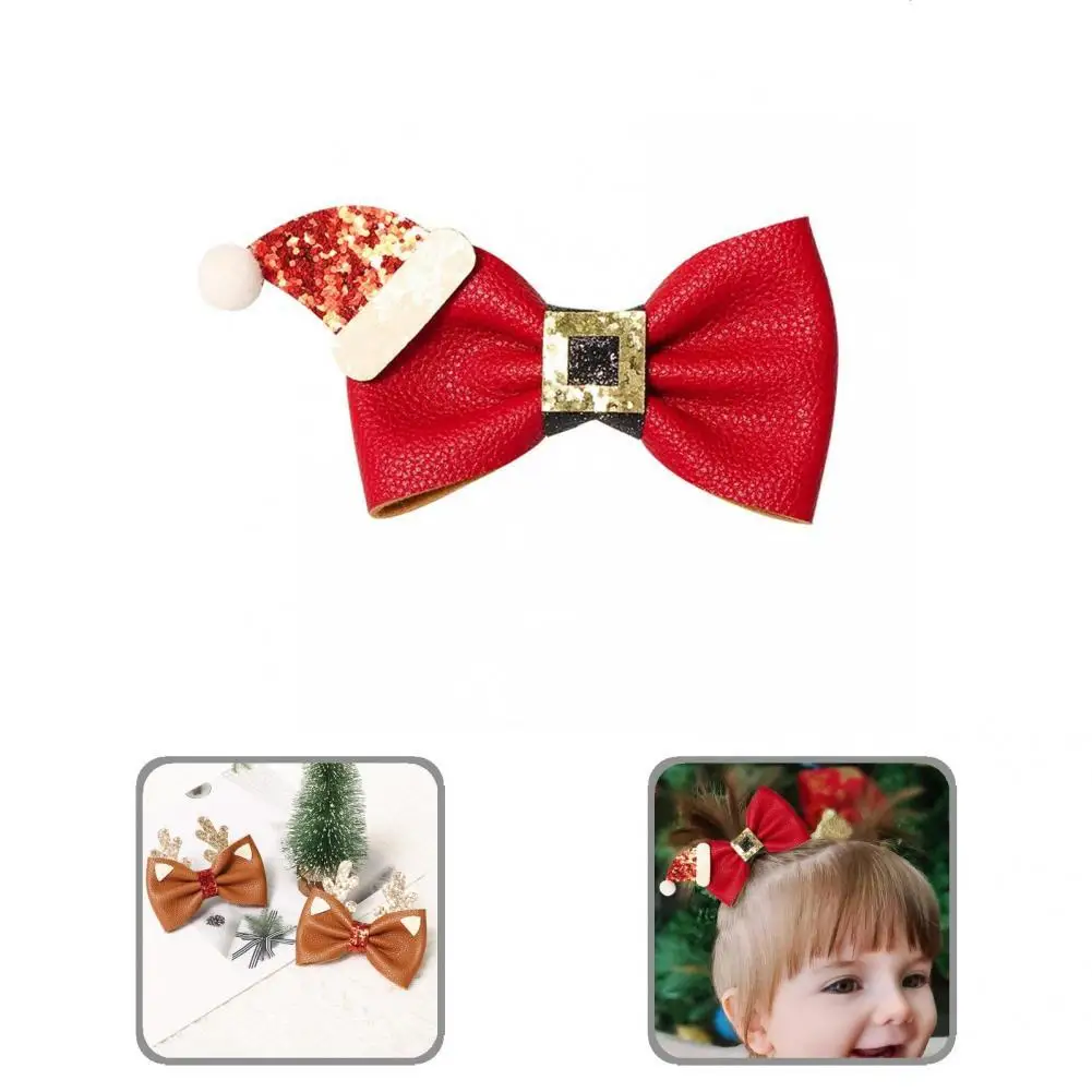 

Женская рождественская шляпа, легкая, удобная, с бантом, Шпилька для волос для девушек на Рождество