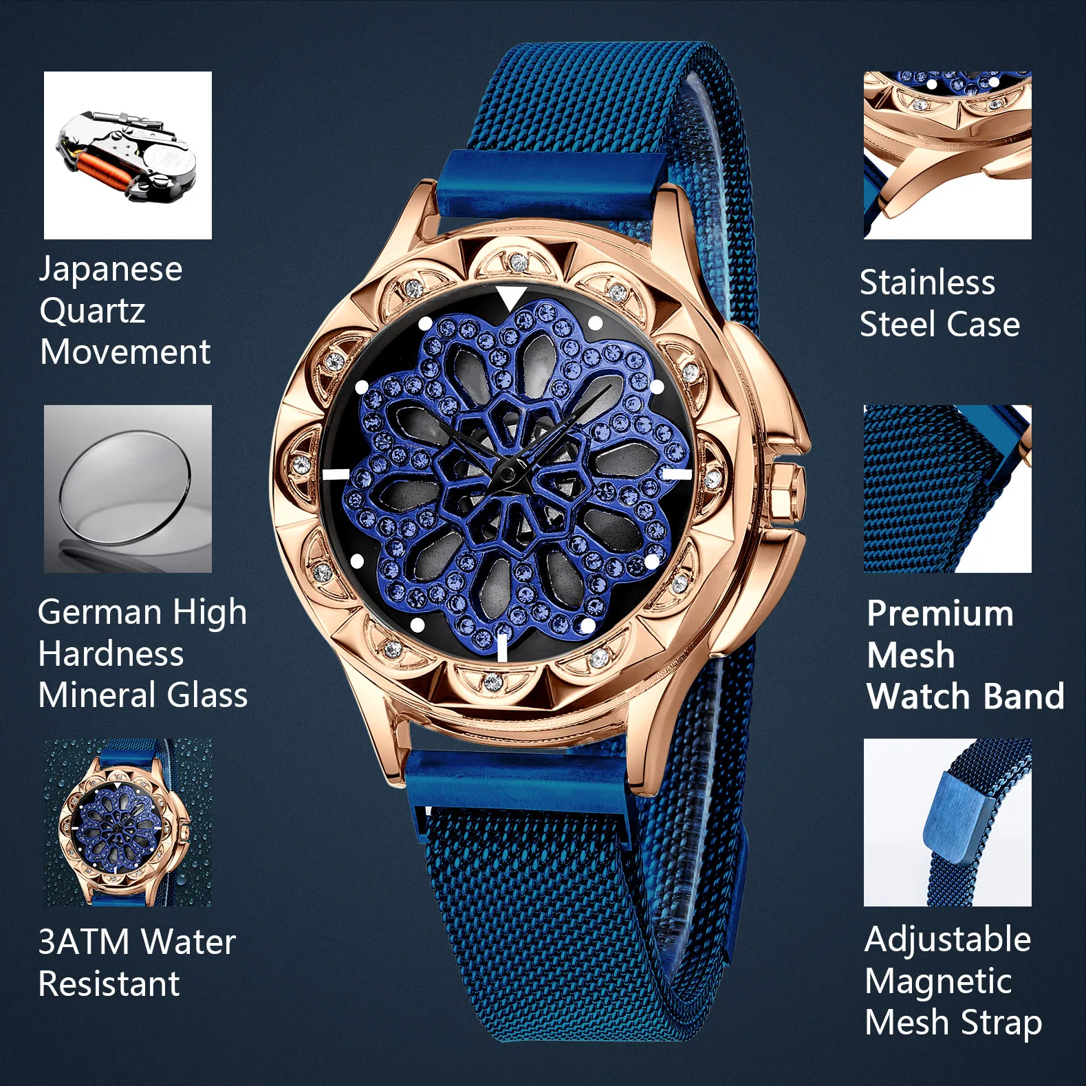 Оптовая продажа цена чиво Топ часы для женщин модное платье 3ATM Водонепроницаемая