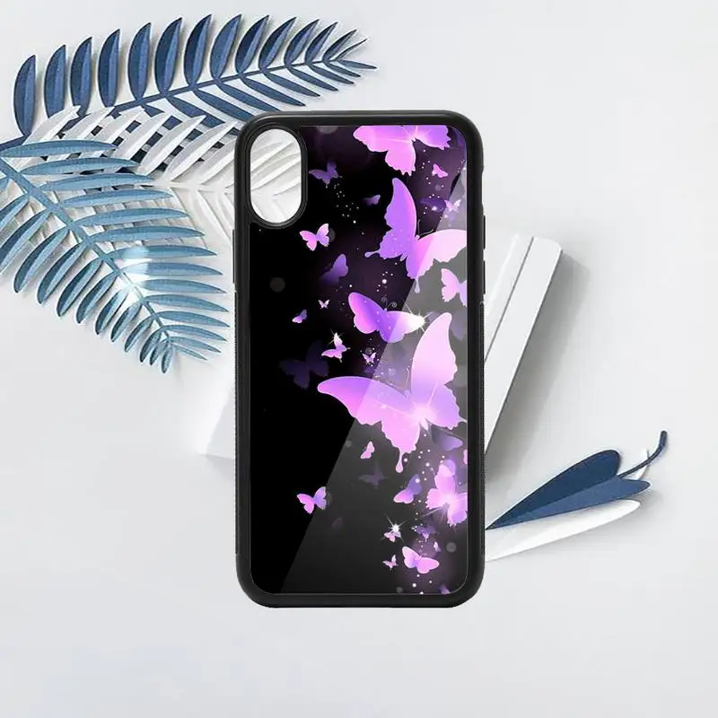 

Butterfly cute animal Phone Case PC for iPhone 11 12 pro XS MAX 8 7 6 6S Plus X 5S SE 2020 XR