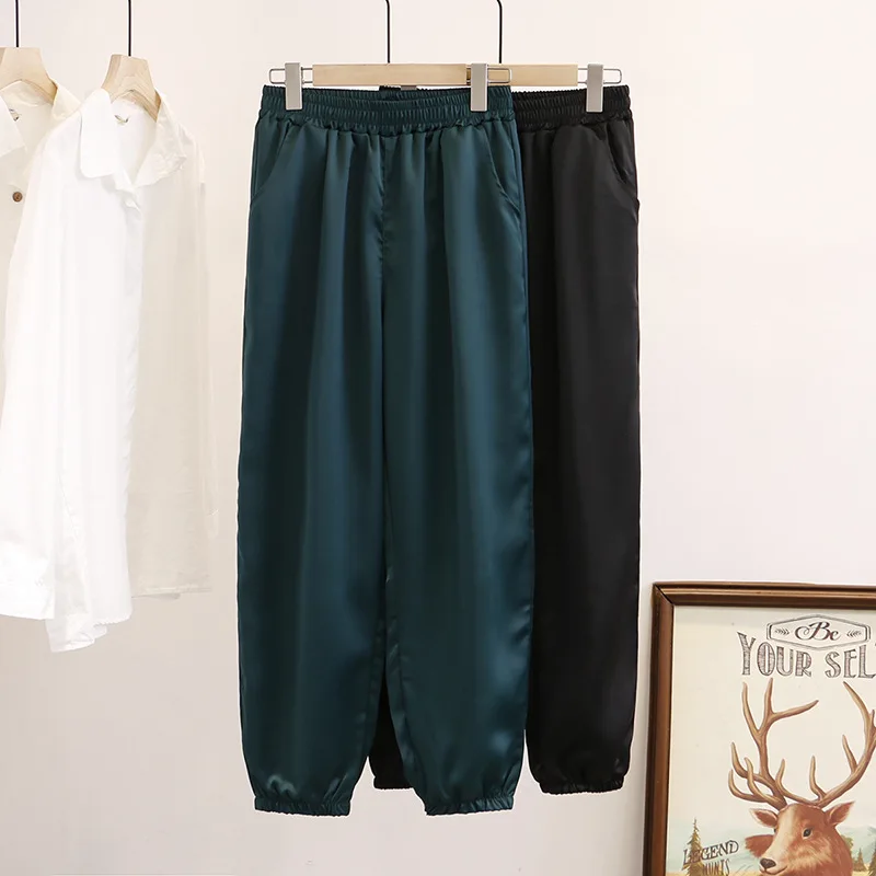 Женские весенние штаны женские штаны-шаровары из парчи со льдом брюки с