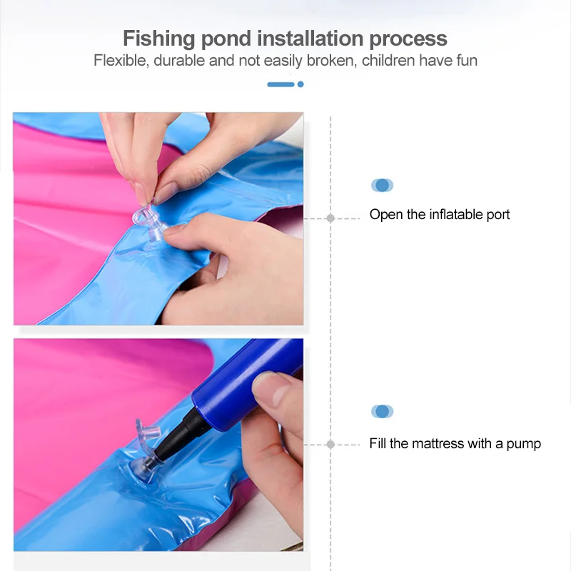 

Cartoon Magnetic Fishing Toys Inflatable Pool Rod Net Set For Kids Child Model Play Outdoor Cute Fishing Game Plastic Fish Toy
