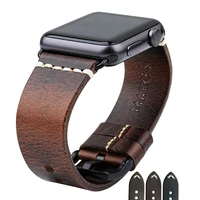 maikes vintage oil wax leather watch strap for apple watch band 45mm 41mm 42mm 38mm series 7se654321 iwatch watch bracele